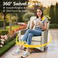 HOMLUX 3-Piece Outdoor Swivel Rocking Chair Set and Side Table in Beige, , large