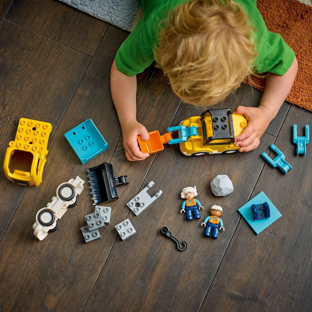 LEGO Duplo 3-In-1 Construction Vehicles Building Set, , large