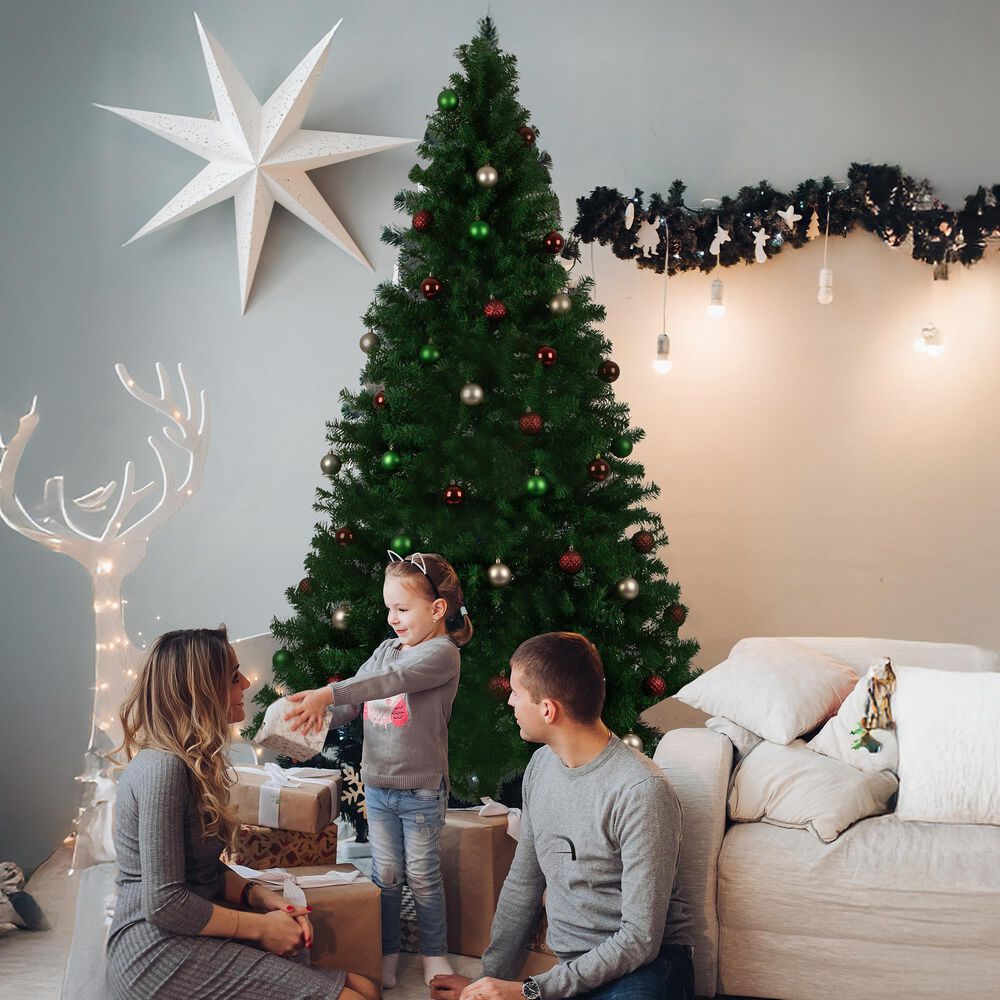 Timberlake 7.5 ft Artificial Christmas Tree with 1326 Branch Tips and Metal Stand in Green, , large