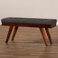 Baxton Studio Alona Dining Bench with Medium Grey Cushion in Walnut Brown, , large