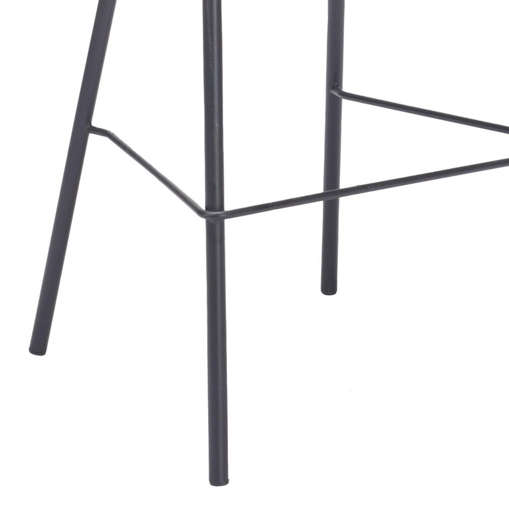 Zuo Modern Freycinet Patio Barstool with Black Frame in Gray (Set of 2), , large