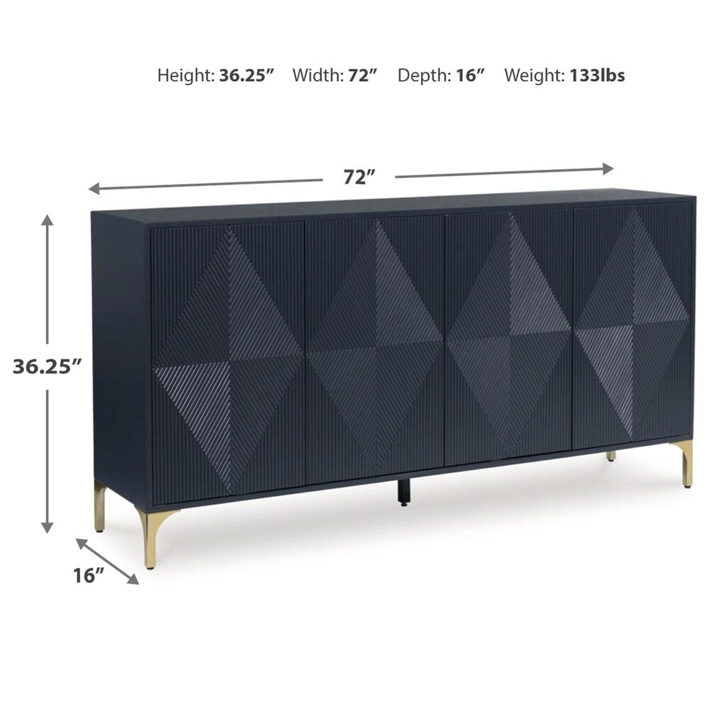 Ashley Loirwick Accent Cabinet in Dark Blue and Gold, , large