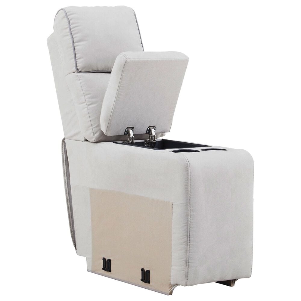 Ashley Social Pointe 6-Piece Power Reversible Reclining Sectional with Two Armless Chairs in Pearl and Ash, , large