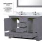 Lexora Home Dukes 48" Double Bathroom Vanity in Dark Grey with 2 cm White Carrara Marble Top and Rectangular Sinks, , large
