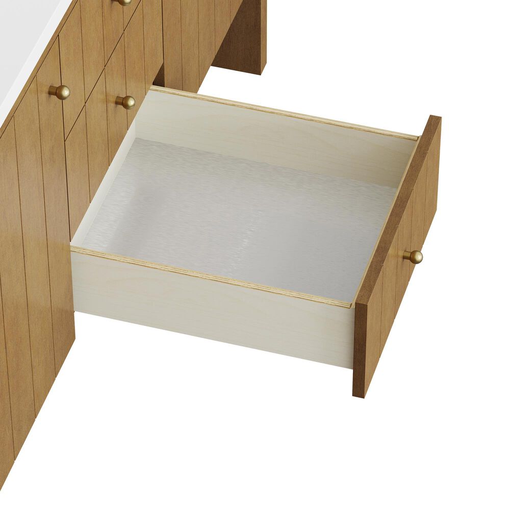 James Martin Hudson 60" Double Bathroom Vanity in Honey Oak with 3 cm Eternal Jasmine Pearl Silestone Top, Rectangular Sinks and FreePower Wireless Charger, , large