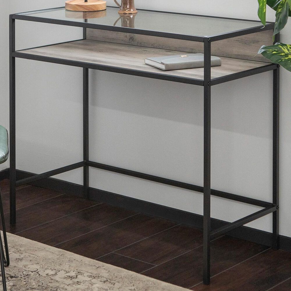Walker Edison 35" Computer Desk in Grey Wash, , large