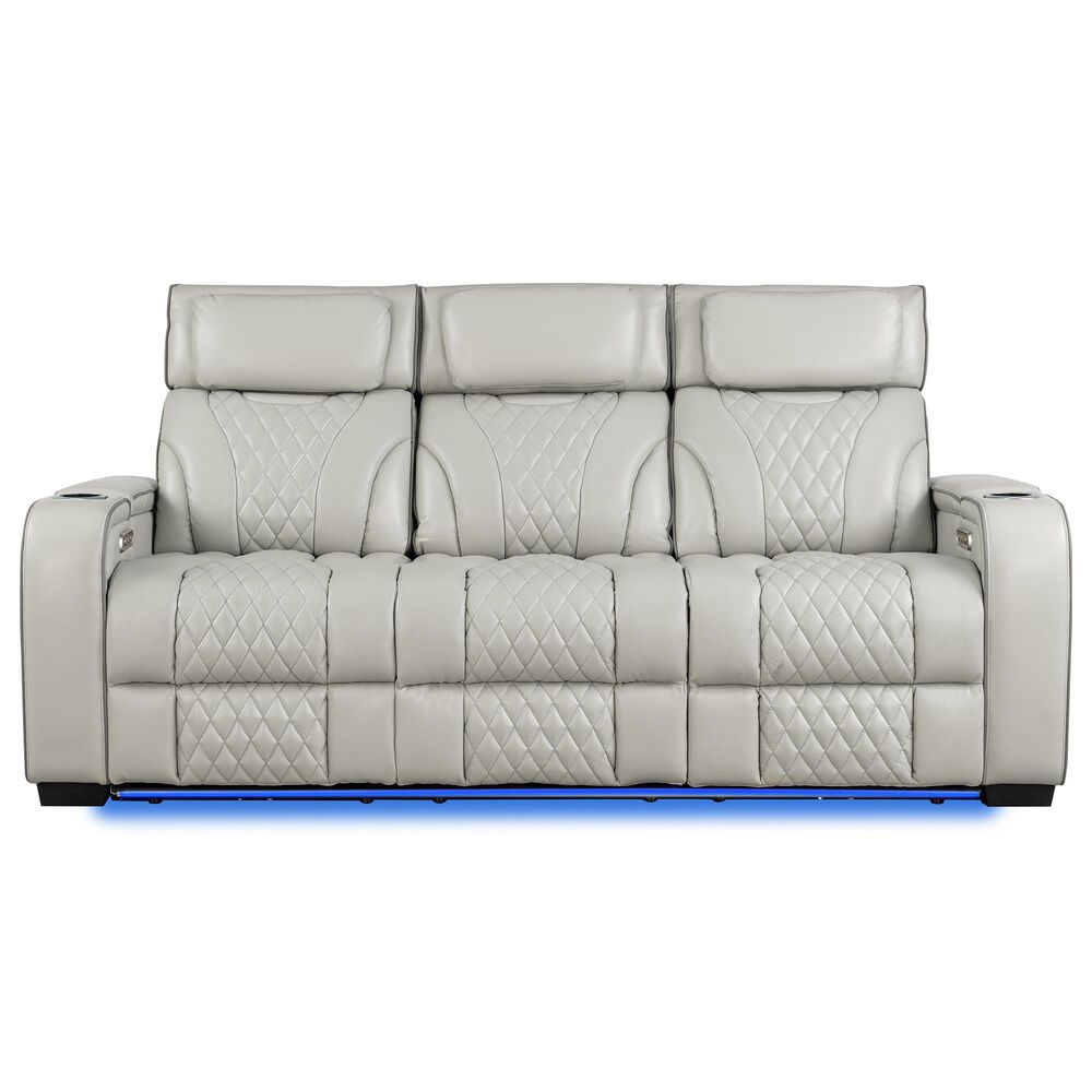Titanic Furniture All Star Power Reclining Sofa with Power Headrest in Gray, , large