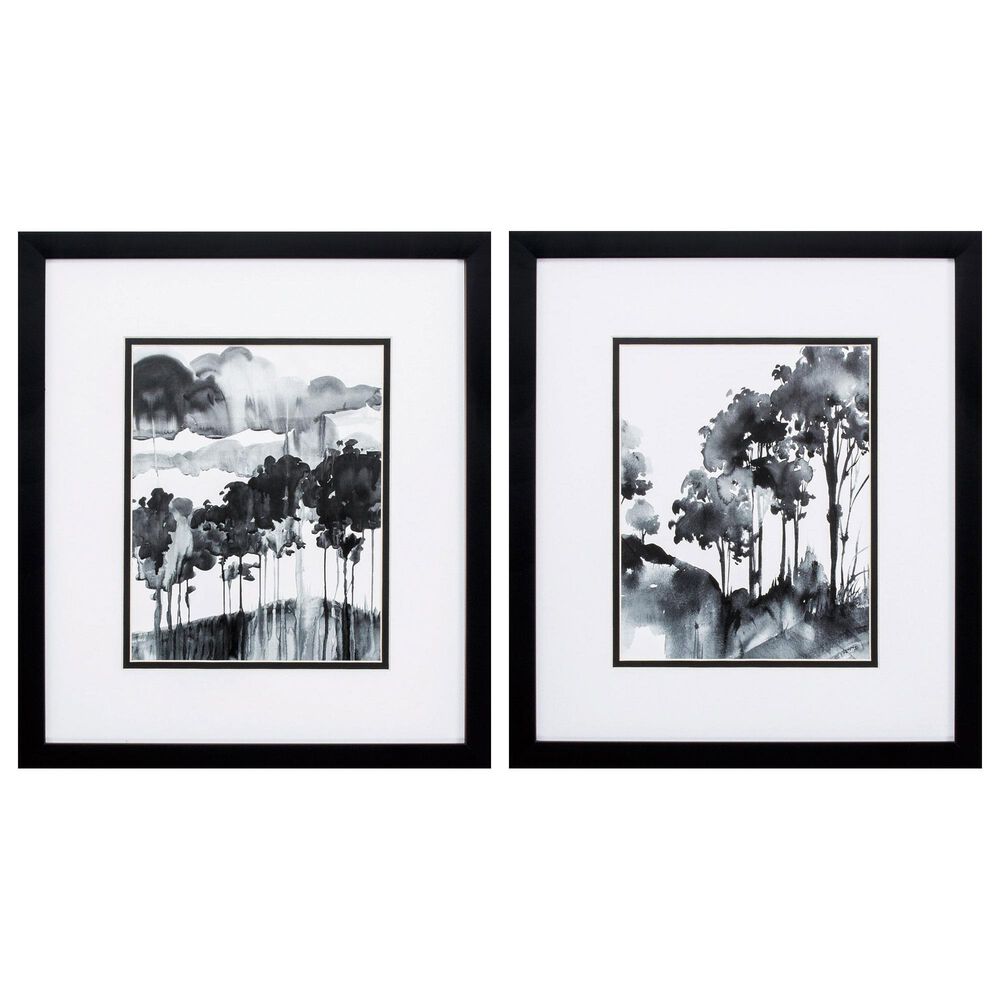 Propac "Ink Wash Trees" Wall Art in Black & White (Set of 2), , large