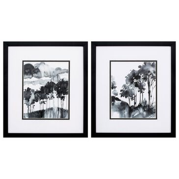 Propac "Ink Wash Trees" Wall Art in Black & White (Set of 2), , large
