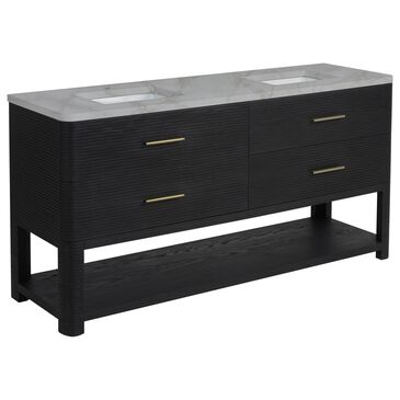 James Martin Vanities Lucian 72" Double Vanity in Carbon Oak with 3 cm Victorian Silver Quartz Top, , large