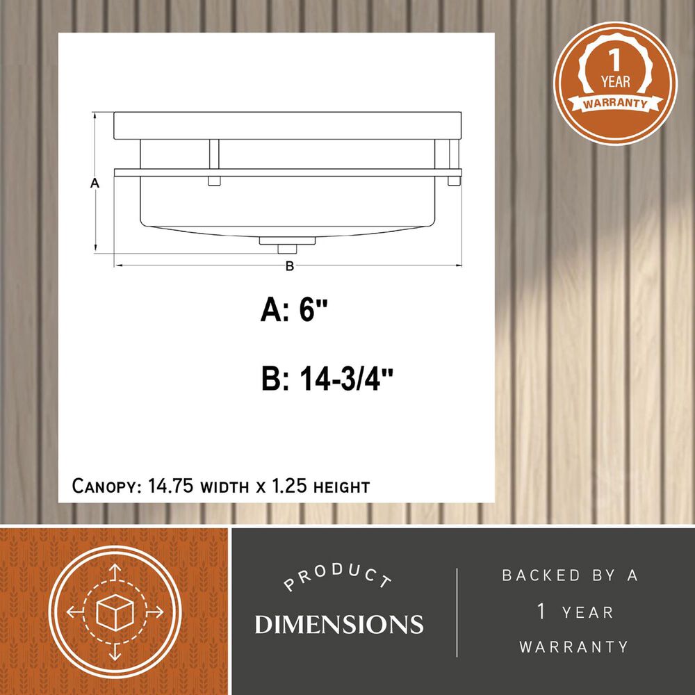 Vaxcel Grace 2-Light Flush Mount in Matte Black, , large