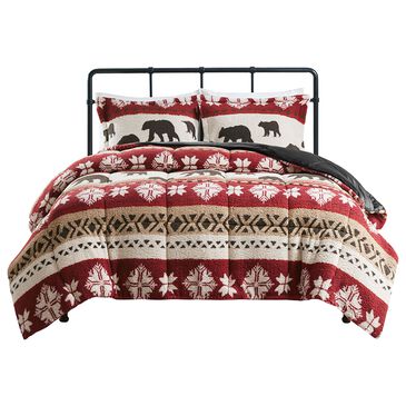 Hampton Park Tunbridge 3-Piece Full/Queen Comforter Set in Red and Black, , large