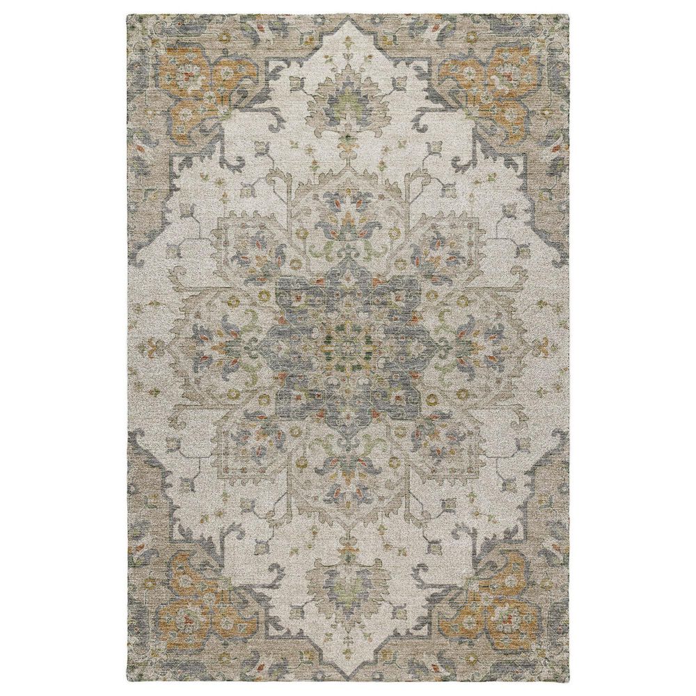 Dalyn Rug Company Silk Road Ivory, Beige, Taupe, Gold, Gray and Copper 10" x 14" Area Rug, , large