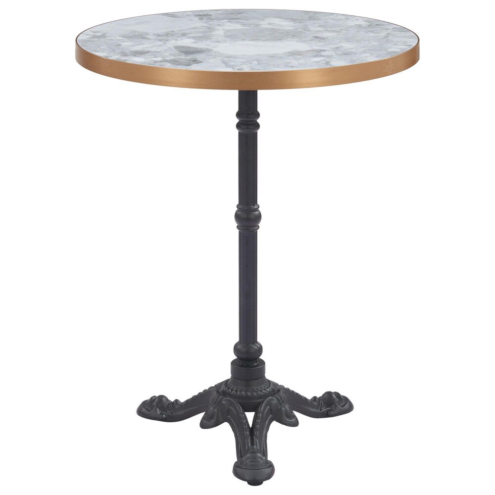Zuo Modern Gazebo 24" Round Dining Table Black, Gold and Gray - Table Only, , large