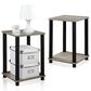 HOMLUX Turn-N-Tube End Table in French Oak Grey and Black (Set of 2), , large