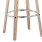 LumiSource Charlotte Swivel Bar Stool with White Faux Leather Upholstery in Whitewashed and Chrome (Set of 2), , large
