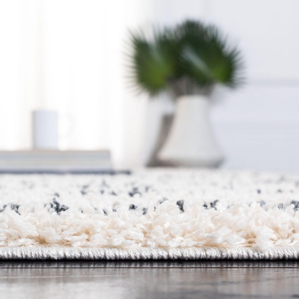 Safavieh Venus Shag VNS603B 5&#39;3&quot; Square Ivory and Dark Grey Area Rug, , large