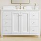 37B Claudine 48" Single Bathroom Vanity in Bright White with Glossy White Composite Stone Top and Backsplash, , large