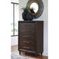Ashley Dantenton 5 Drawer Chest in Merlot, , large