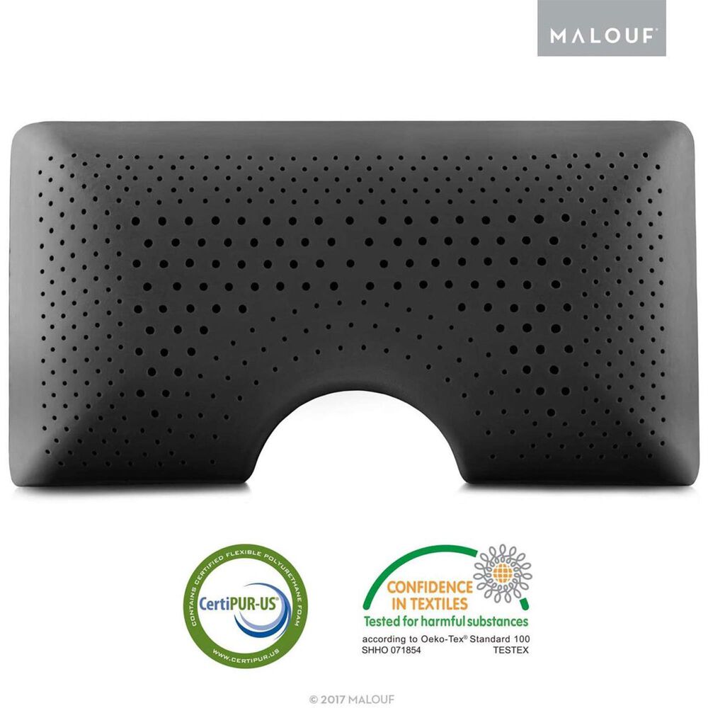 Malouf Queen Shoulder Bamboo Pillow in Charcoal, , large