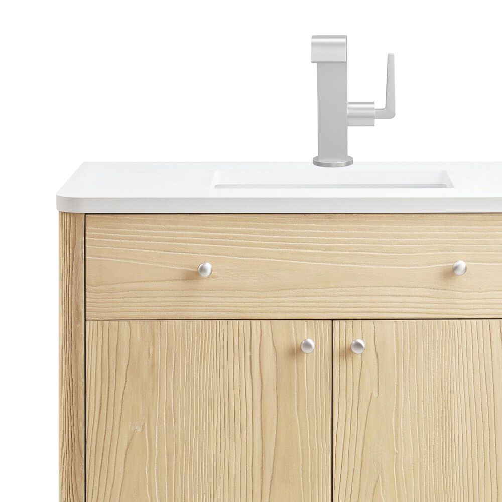 James Martin Vanities Gracyn 36&quot; Single Bathroom Vanity in Coastal Driftwood with 3 cm White Zeus Quartz Top and Rectangular Sink, , large