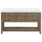 Lexora Home Norwalk 60" Double Bathroom Vanity in Grey Oak with White Quartz Top and Rectangular Sinks, , large