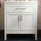 Kohler Hadron 30" Single Bathroom Vanity in White with 3 cm Bianco Bella Quartz Top and Oval Sink, , large