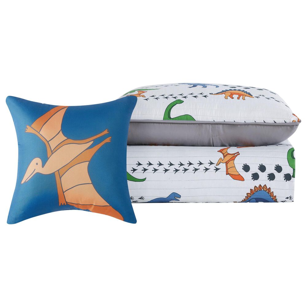 Pem America My World Dino Tracks 3-Piece Twin Quilt Set, , large