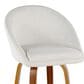 LumiSource Matisse 26" Swivel Counter Stool with Cream Fabric Upholstery in Walnut and Black (Set of 2), , large