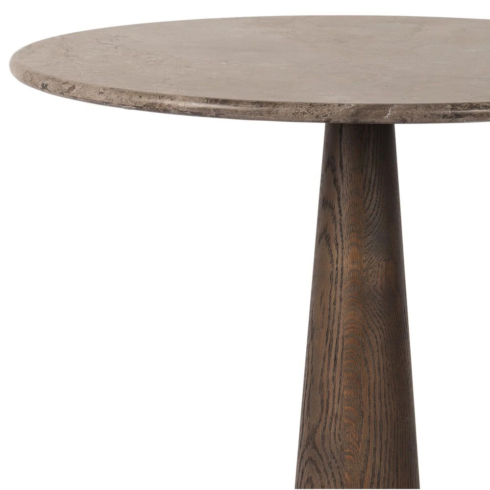 Four Hands Goetz Bar Counter Table in Brown Ash and Warm Grey Marble, , large