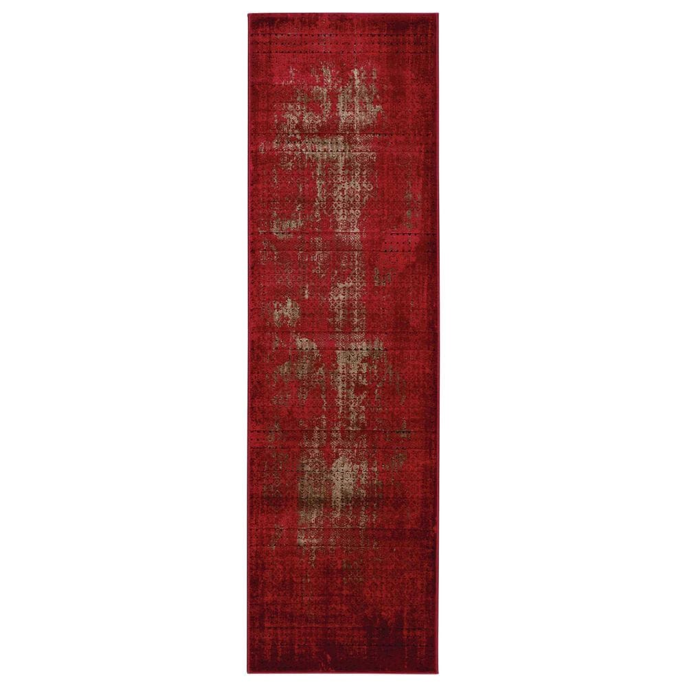 Nourison Karma KRM01 2&#39;2&quot; x 7&#39;6&quot; Red Runner, , large