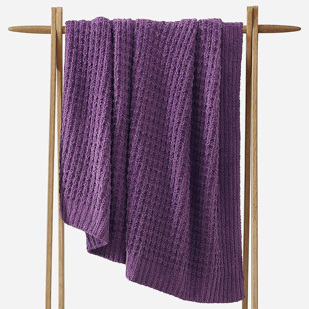 Sunday Citizen Waffle 52" x 75" Lightweight Throw in Grape, , large
