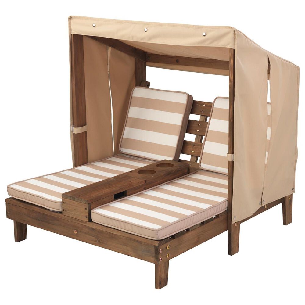 Kidkraft Double Chaise Lounge with Oatmeal Tent in Espresso | NFM