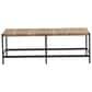 Sunpan Trading & Importing Omari Bench with Light Tan Leather Seat in Black, , large