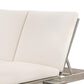 HOMLUX Patio 2-Person Chaise Lounge with Folding Side Tables and Gray Frame in Beige, , large