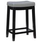 Linon Home Decor Claridge Counter Stool with Light Grey Cushion in Black, , large