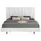 New Heritage Europa King Upholstered Panel Bed with Lighting in White, , large