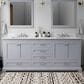 Lexora Home Dukes 80" Double Bathroom Vanity in Dark grey with 2 cm White Quartz Top and Rectangular Sinks, , large
