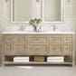 James Martin Vanities Breckenridge 72" Double Vanity in Whitewashed Oak with Single Hole 3 cm White Zeus Quartz Top & Backsplash, , large