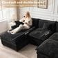 HOMLUX 107.87" Ultra-Comfort Chenille Sectional Sofa Set in Balck, , large