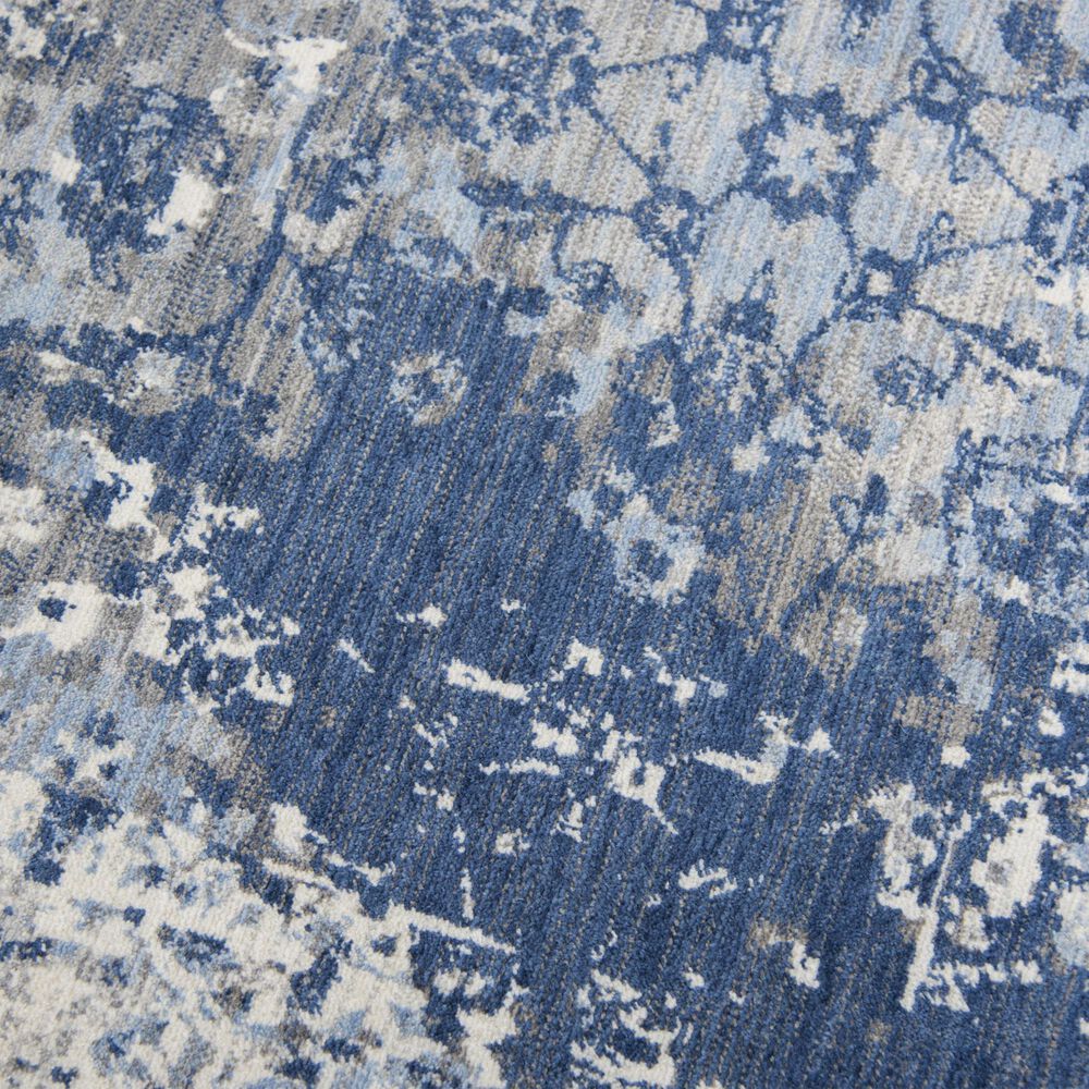 RIZZY Gossamer Blue, Gray and Ivory 3' x 10' Runner, , large