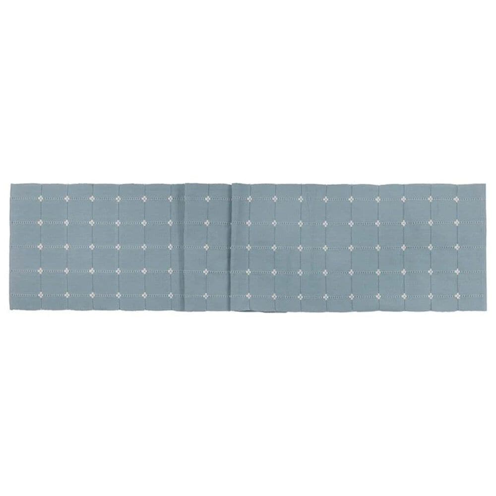 Boston International Hannah Cross Stitch Table Runner in Blue, , large
