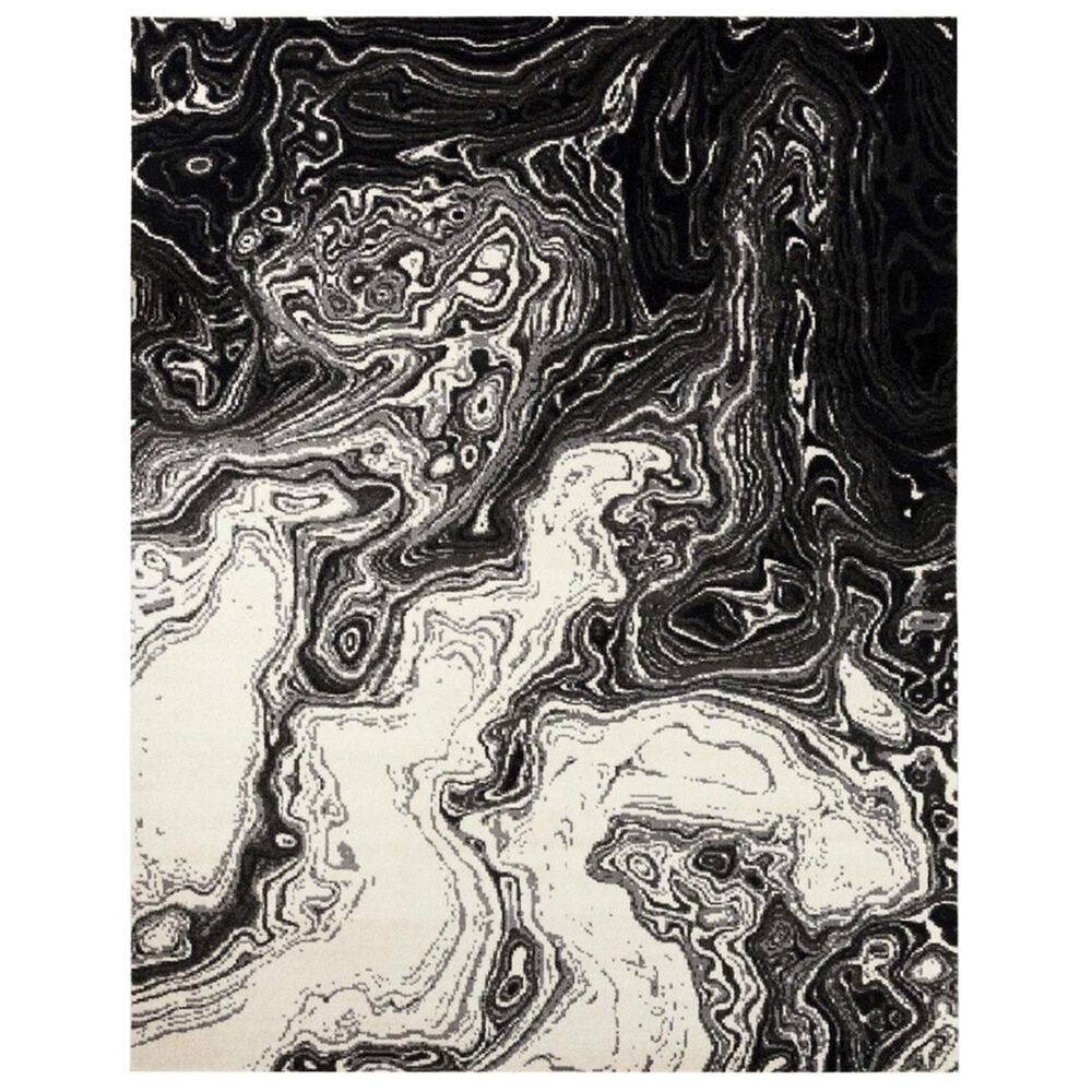 Surya Pepin PEI-1014 7"10" x 11" Black, Medium Gray and Cream Area Rug, , large