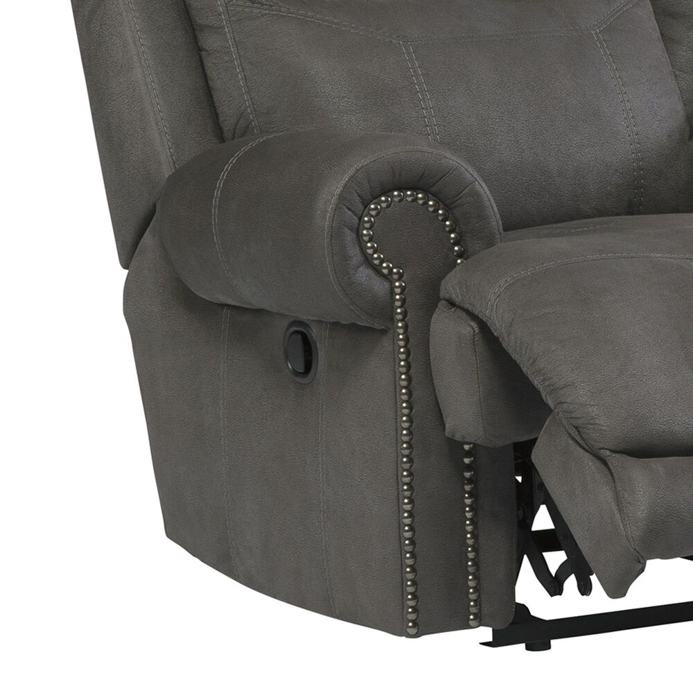 Ashley Austere Manual Reclining Loveseat with Center Console in Gray, , large