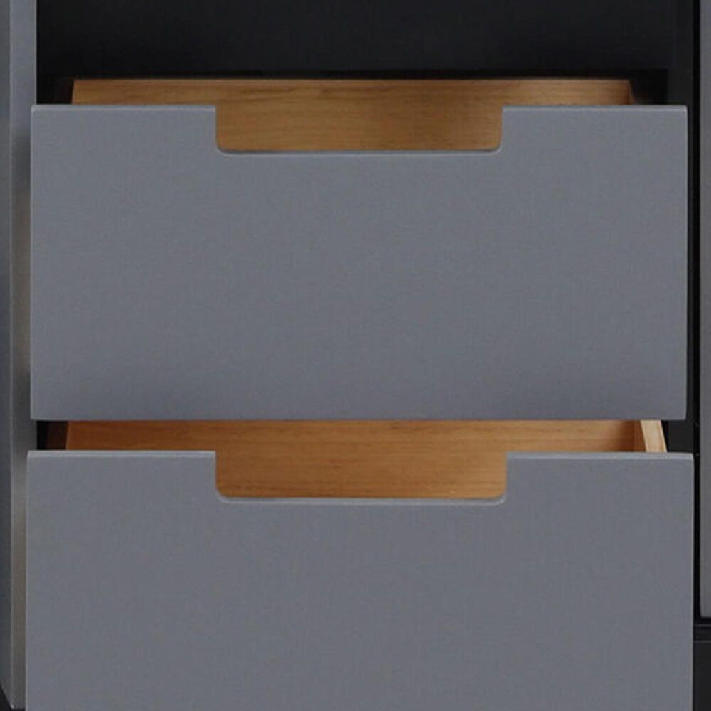 Lexora Home Zilara 60&quot; Double Bathroom Vanity in Black and Grey with 11 cm Castle Grey Marble Top and Rectangular Sinks, , large