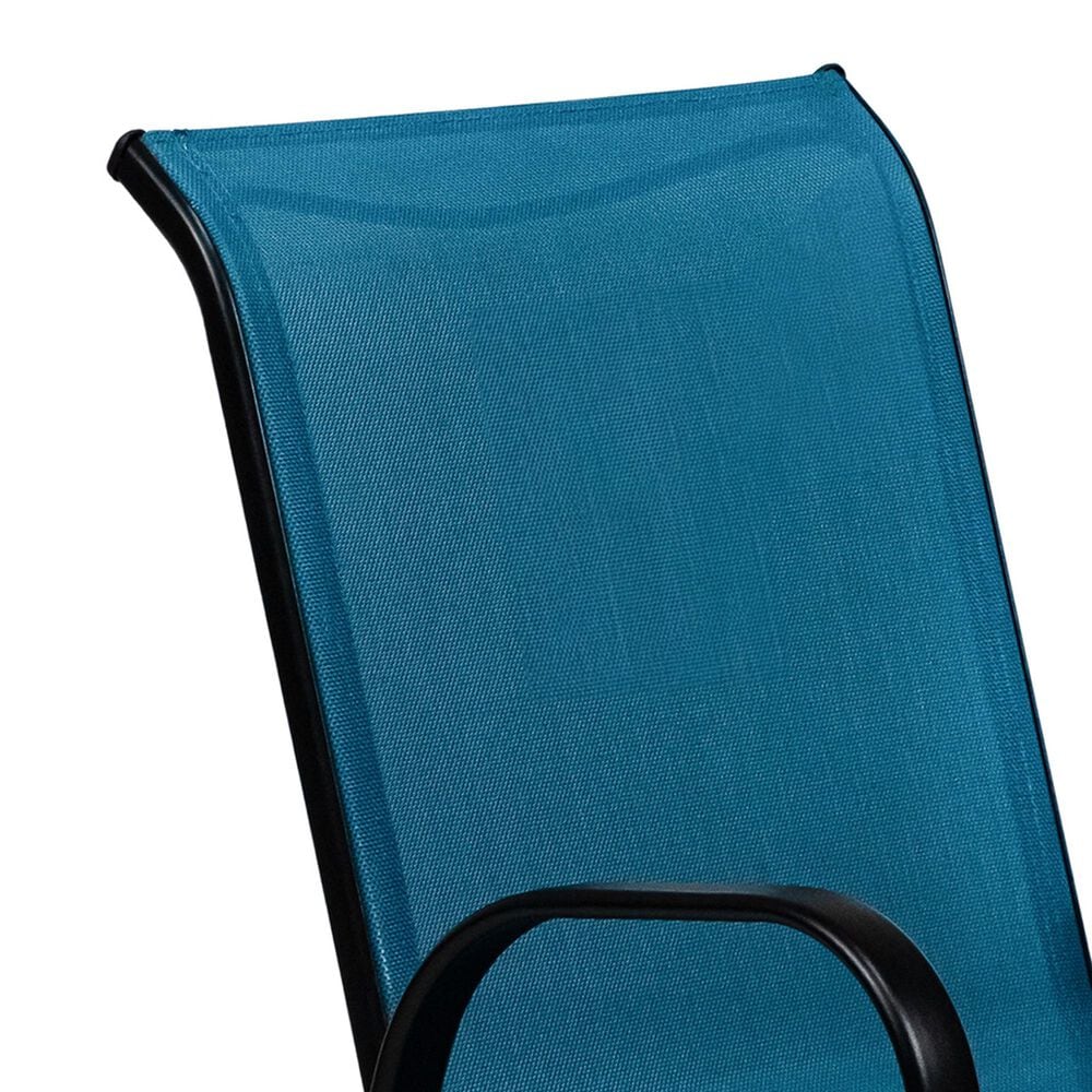 Furniture of America Nina Stacking Patio Arm Chair in Blue &#40; Set of 2&#41;, , large