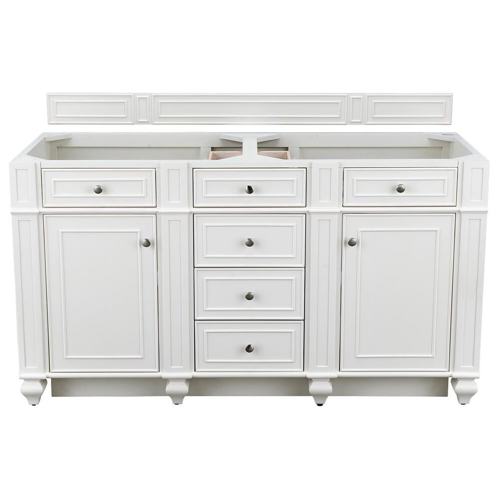 James Martin Bristol 60" Double Bathroom Vanity Cabinet in Bright White, , large