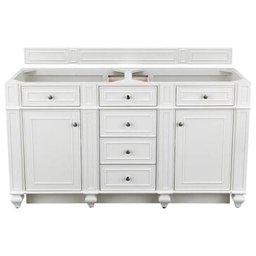 James Martin Bristol 60" Double Bathroom Vanity Cabinet in Bright White, , large
