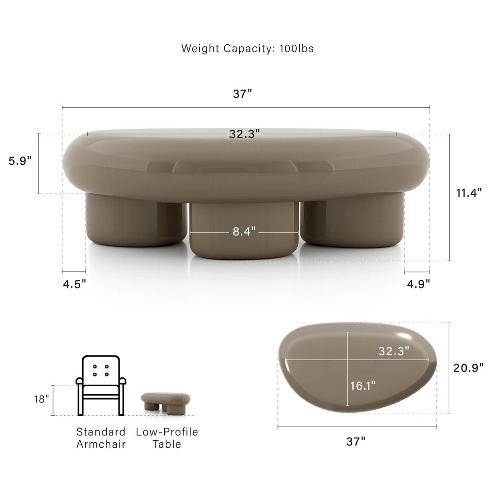 Furniture of America Rene 2-Piece Table Set in Brown, , large