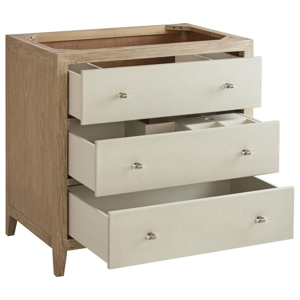James Martin Vanities Celeste 36&quot; Single Vanity in Sun-washed Oak with Embossed Shagreen and with Single Hole 3 cm Arctic Fall Top &amp; Backsplash, , large